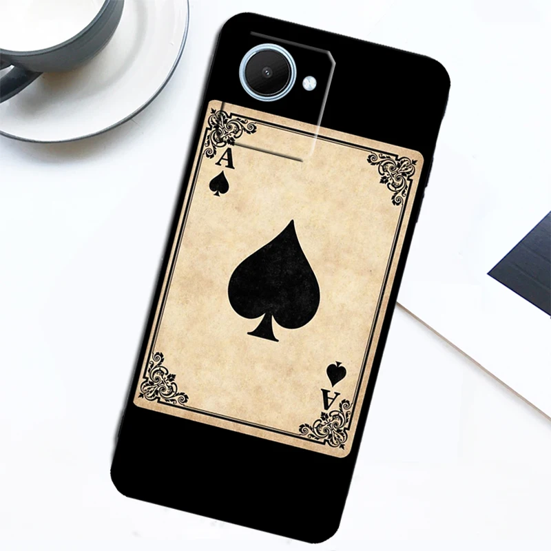 Ace of spades Poker Card Case For Realme 11 Pro Plus 10 9 8 C11 C15 C25s C21Y C30 C31 C33 C35 C53 C55 GT Neo 5 3T 2T