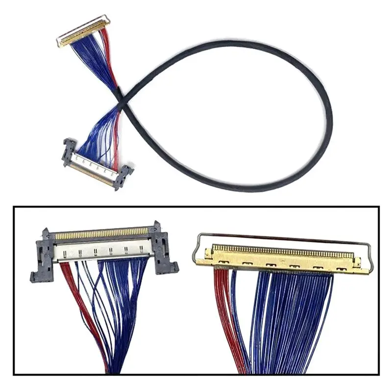 AT82-LM270WQA Display Cable EDP HD- 20523-60Pin, 0.4Mm Pitch,Dual-Ended With Locking Ring Screen Connector