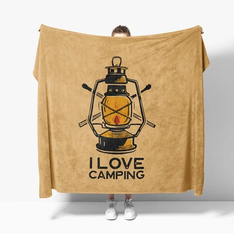 Modern Love Happy Camper Navy Hairy Winter Bed Covers Tapestry Anime Plush Summer Blanket Home Textile One Direction Living Room
