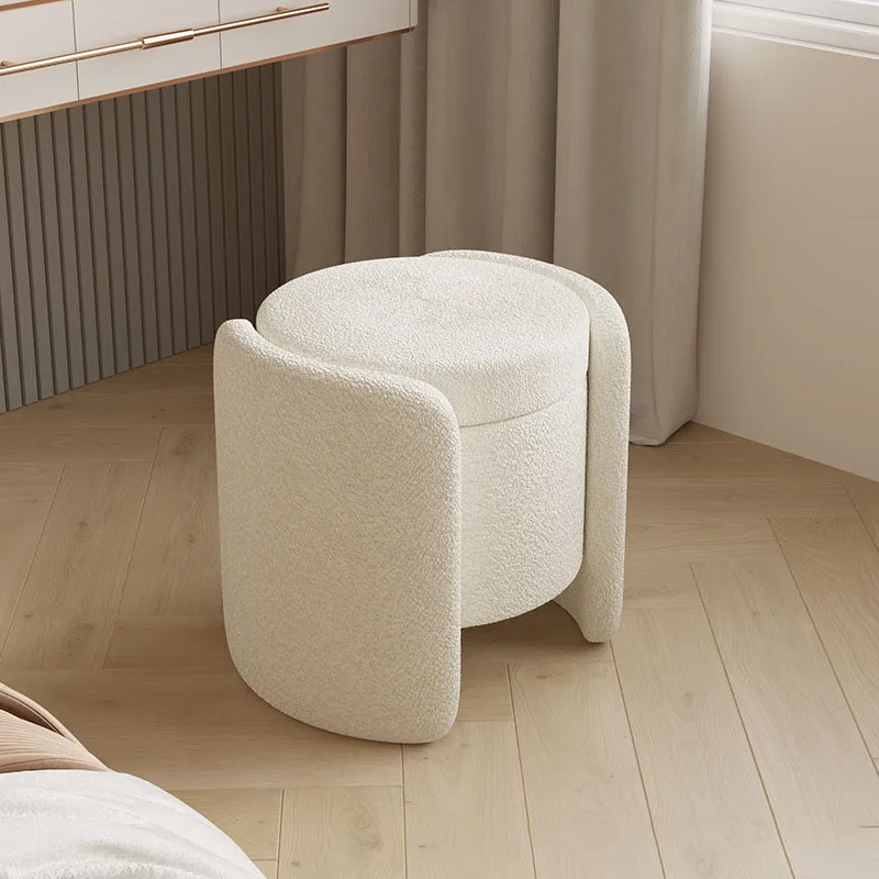 Bedroom Makeup Stool Multi Functional Storage Stools Living Room Chairs Soft Lamb Cashmere Muebles Multifuncionales Furniture