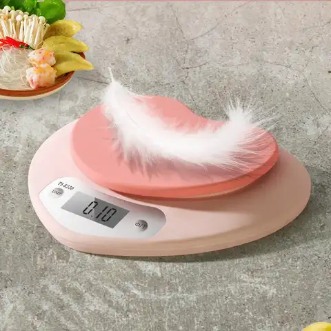 5Kg/3Kg 전자 주방 규모 핑크 하트 모양의 홈 Lcd 전자 저울 주방 요리 음식 간식 무게 디지털 규모