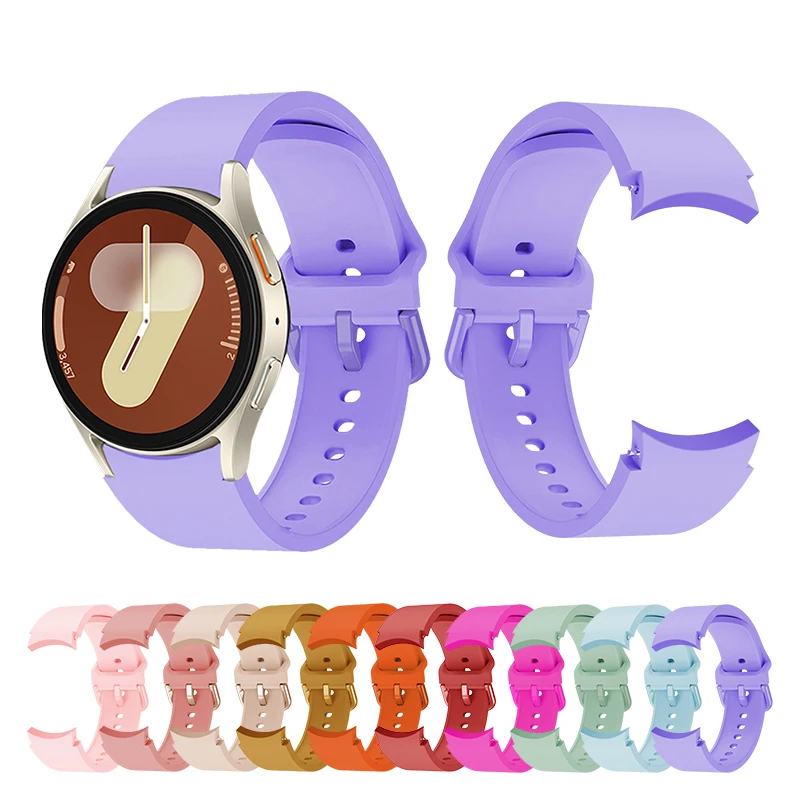 

Silicone Band For Samsung Galaxy Watch 7 Band 40mm 44mm No Gap Strap for Samsung Watch 7 44mm Blue Bands for Men Women