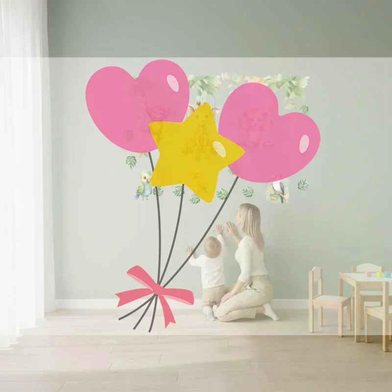 Cartoon Funny Animals Bird Swinging Wall Stickers Kids Room Decoration Mural Art Pvc Posters Home Decals