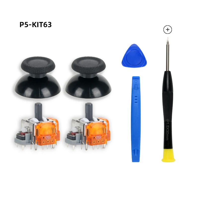 Pro gaming tmr joystick polegar grip kit com chave de fenda, tampas de polegar para ps5, diy personalizar acessórios de reparo do controlador