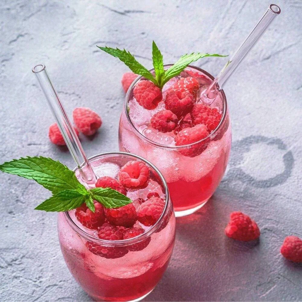 Glass Smoothie Straw with Straw Brush Reusable Clear Drinking Straws for Smoothie Milkshakes Environmentally Drinkware Straw