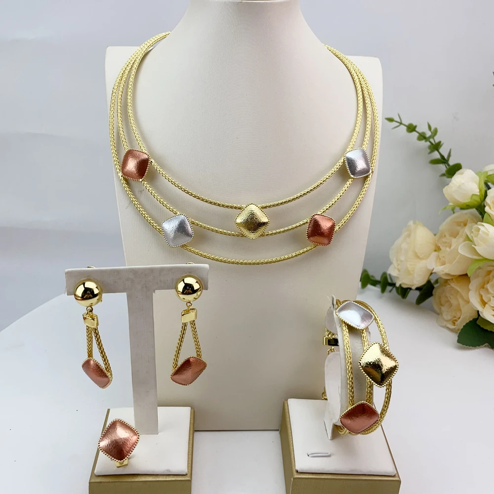 Latest Brazilian Exquisite Handmade Beautiful Necklace Wedding Party Accessories Fashion Women Jewelry Set FHK28259