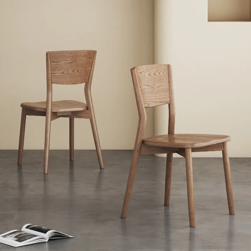 All solid wood dining chair Nordic ash wood dining table and chairs Antique back chair Book chair Dressing stool Household dinin