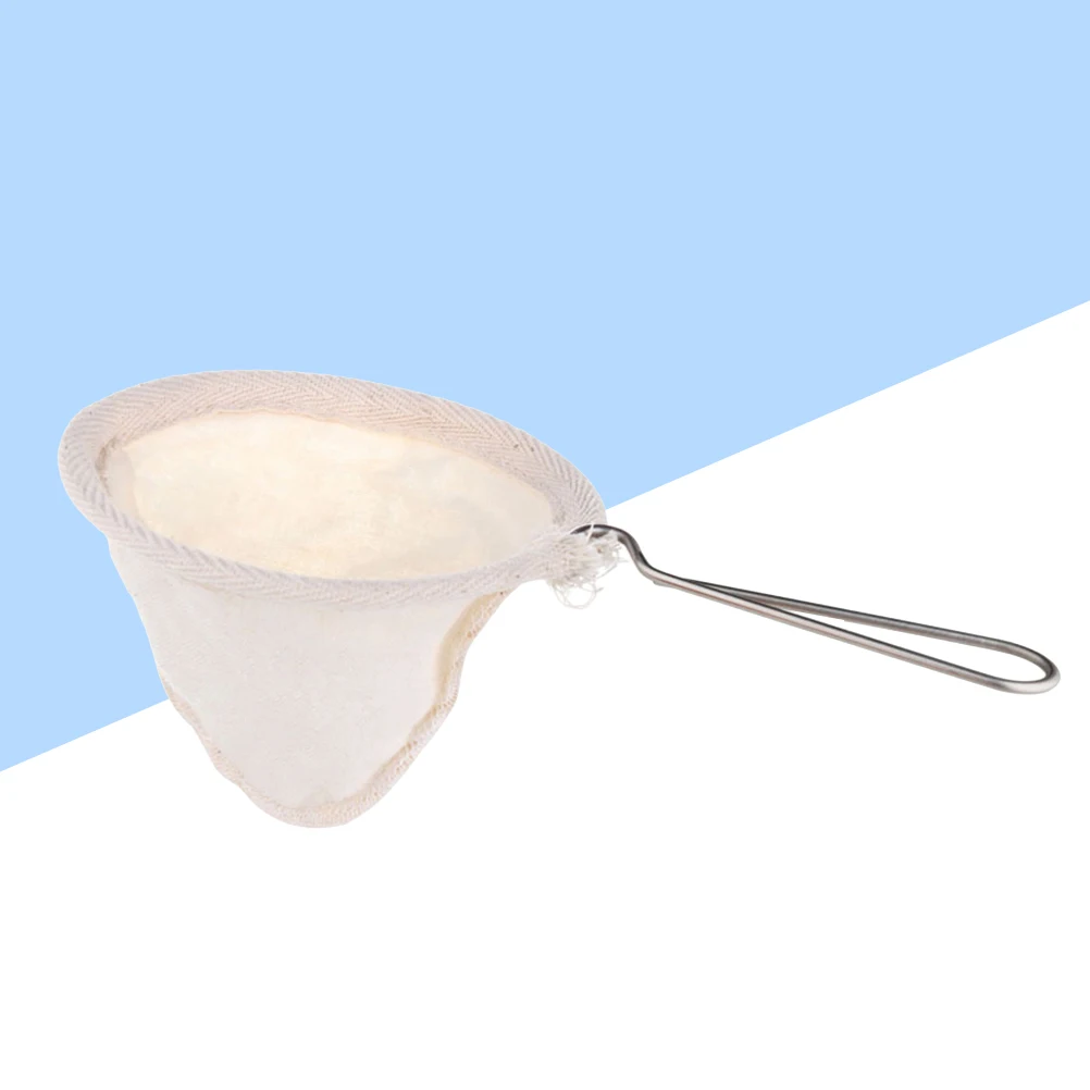 

Reusable Cloth Coffee Filter Flannel Fine Mesh Stainless Steel Handle Coffee Tea Strainer Infuser for Clear Balanced Flavor