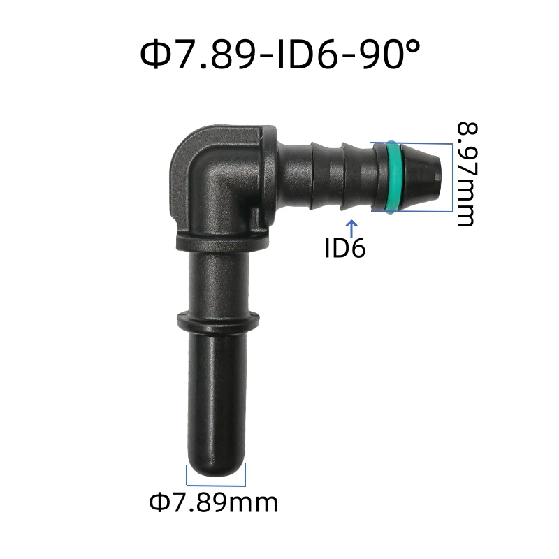 

7.89mm ID6 plastic male connector 90 degree Fuel line quick connector general auto L type 90 degree elbow connector 2PCS a lot