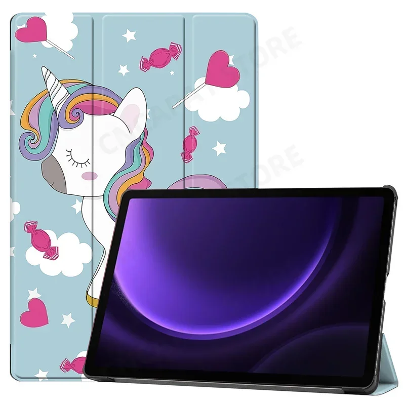 

Slim Magnetic Cover For Samsung Galaxy Tab S9 FE 10.9" Smart Tablet Case SM-X510 SM-X516B Tri-Folded Funda with Hard Back Shell