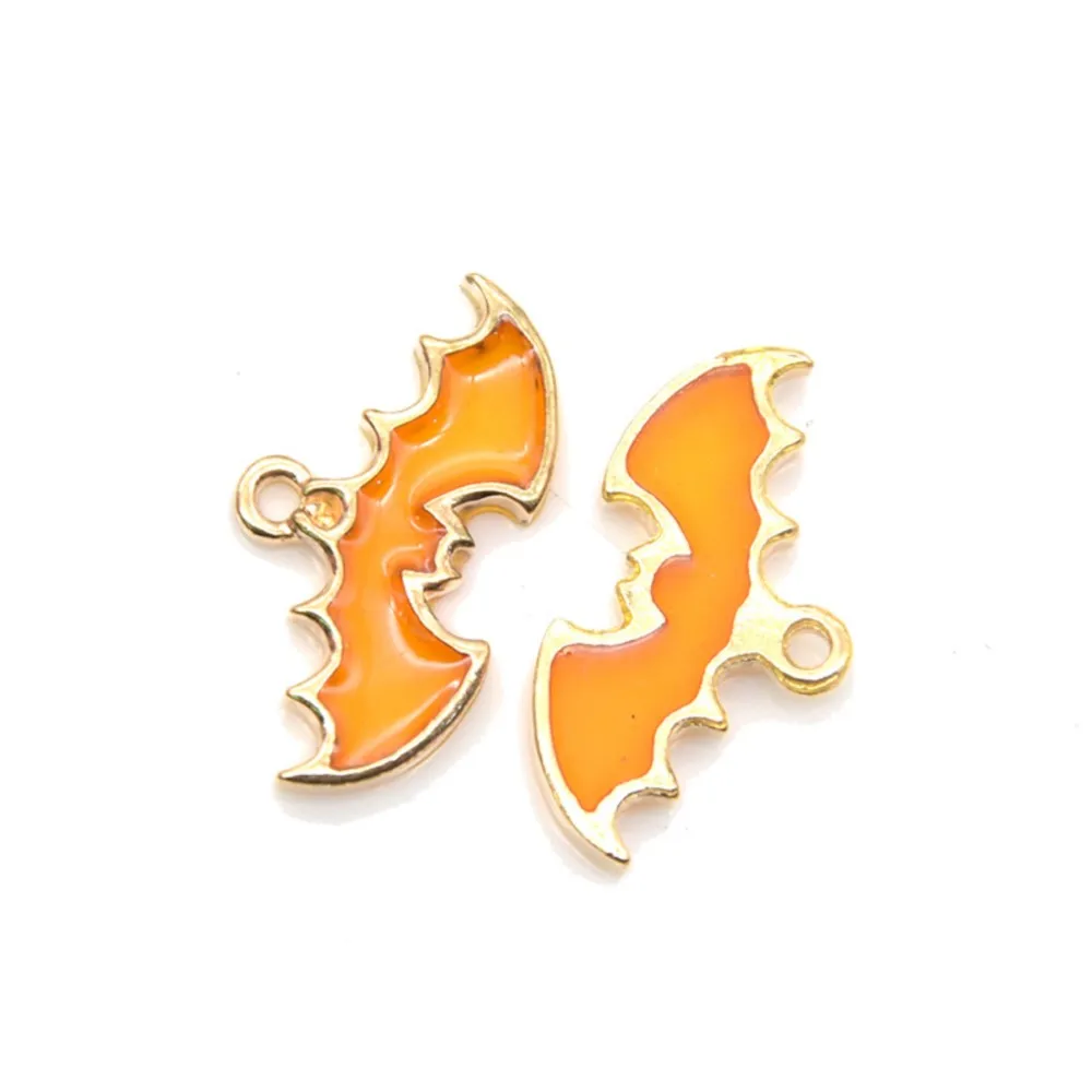 10Pcs Enamel Halloween Pumpkin Ghost Bat Charms Pendants for DIY Earrings Necklaces Bracelet Jewelry Making Accessories Crafts