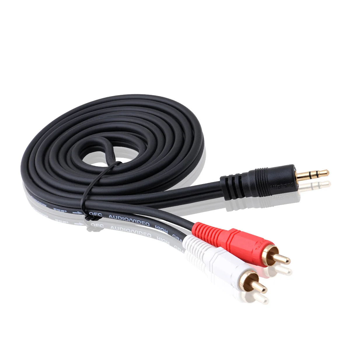 1.5 metr 1/2 PVC goły miedziany kabel audio lotos, 3.5 do 2 audio kabel lotosu