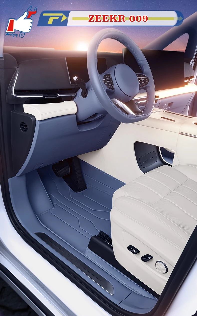 

Комплект ковриков для пола автомобиля с полным покрытием для ZEEKR 009 2024 (левый руль) | Водонепроницаемый противоскользящий всепогодный напольный коврик из ТПЭ