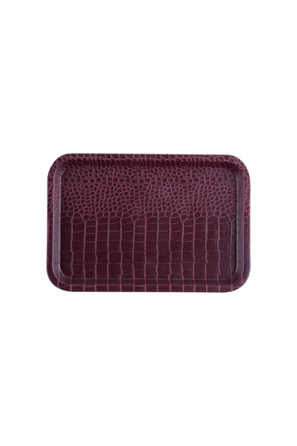 

Crocodile rectangular tray-burgundy 31x21 Cm luxury 2022 tray Tea tray Tea tray