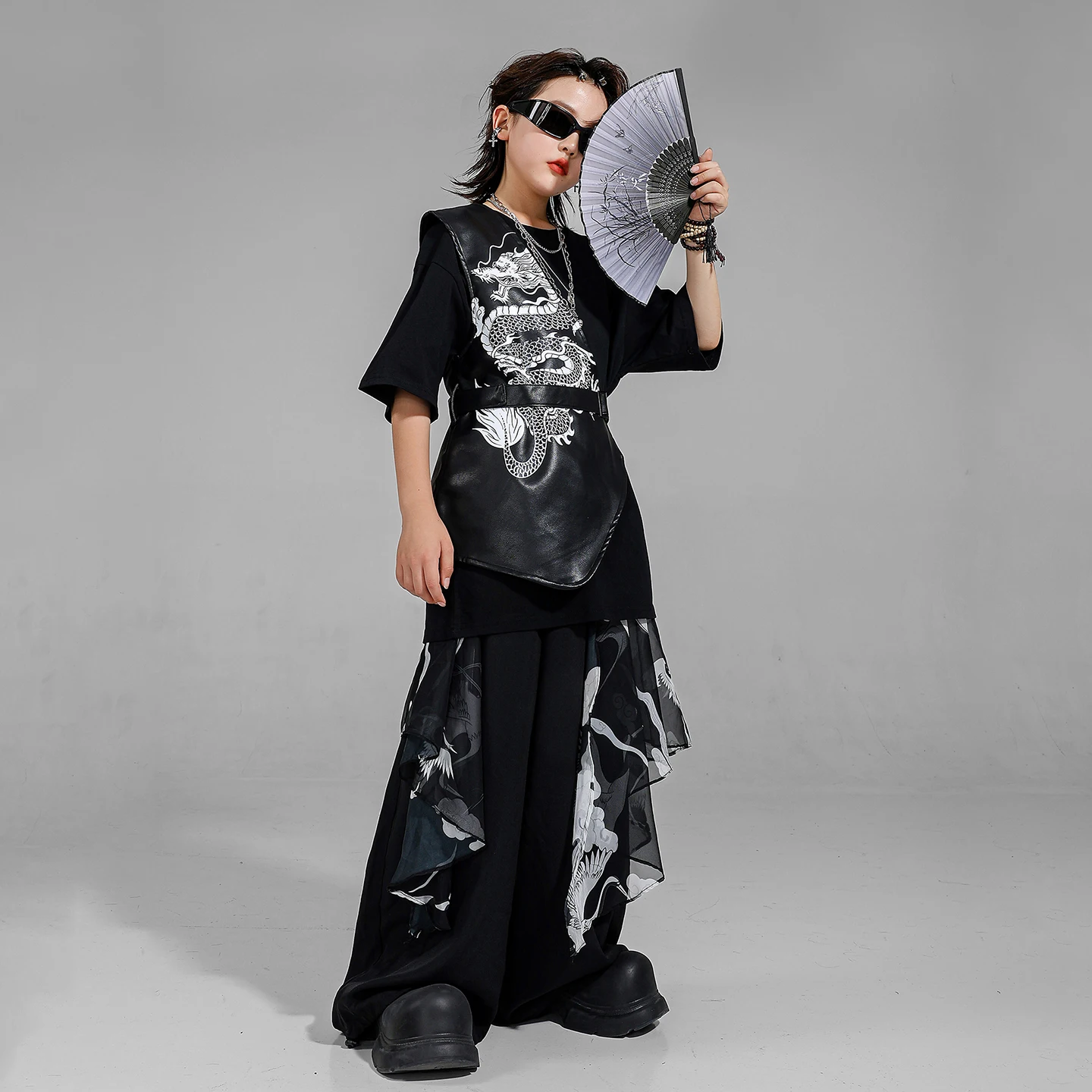 Hip Hop Boys Clothing Oversize Tshirt Street Dance Joggers Pants Girls Blouse Children K-pop Streetwear Kids Costumes Clothes