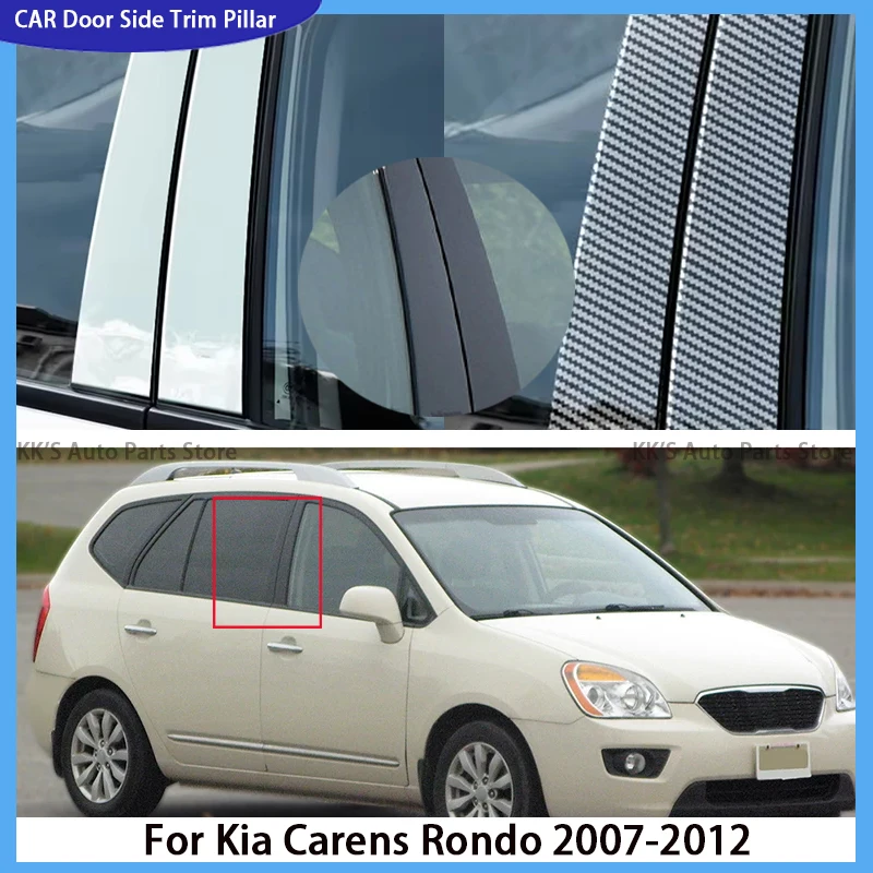 

Fit For Kia Carens Rondo 2007-2012 Glossy Black Pillar Posts Door Side Window Column B C Cover Trim Decoration Accessories