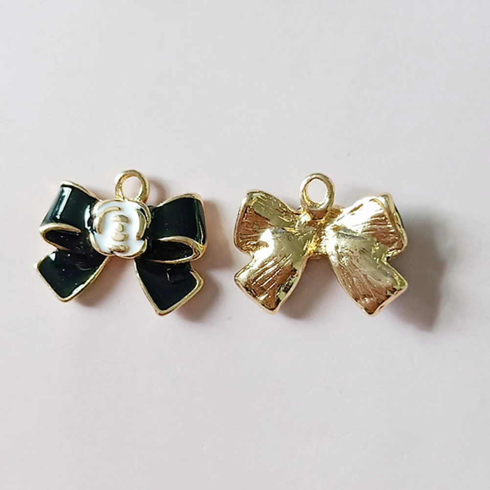 

20pcs Bow Charms Jewelry Making DIY Pendant Keychain Alloy Earrings Necklaces Bracelets Accessories Glitter Cute for Sweater