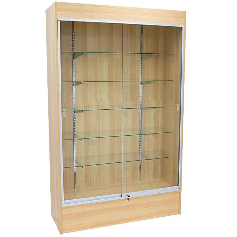 Custom, Hot Sale Customized Shop Mall Decoration Wooden Jewelry Shop Display Cabinet Floor Standing Multipurpose Glass Showcase