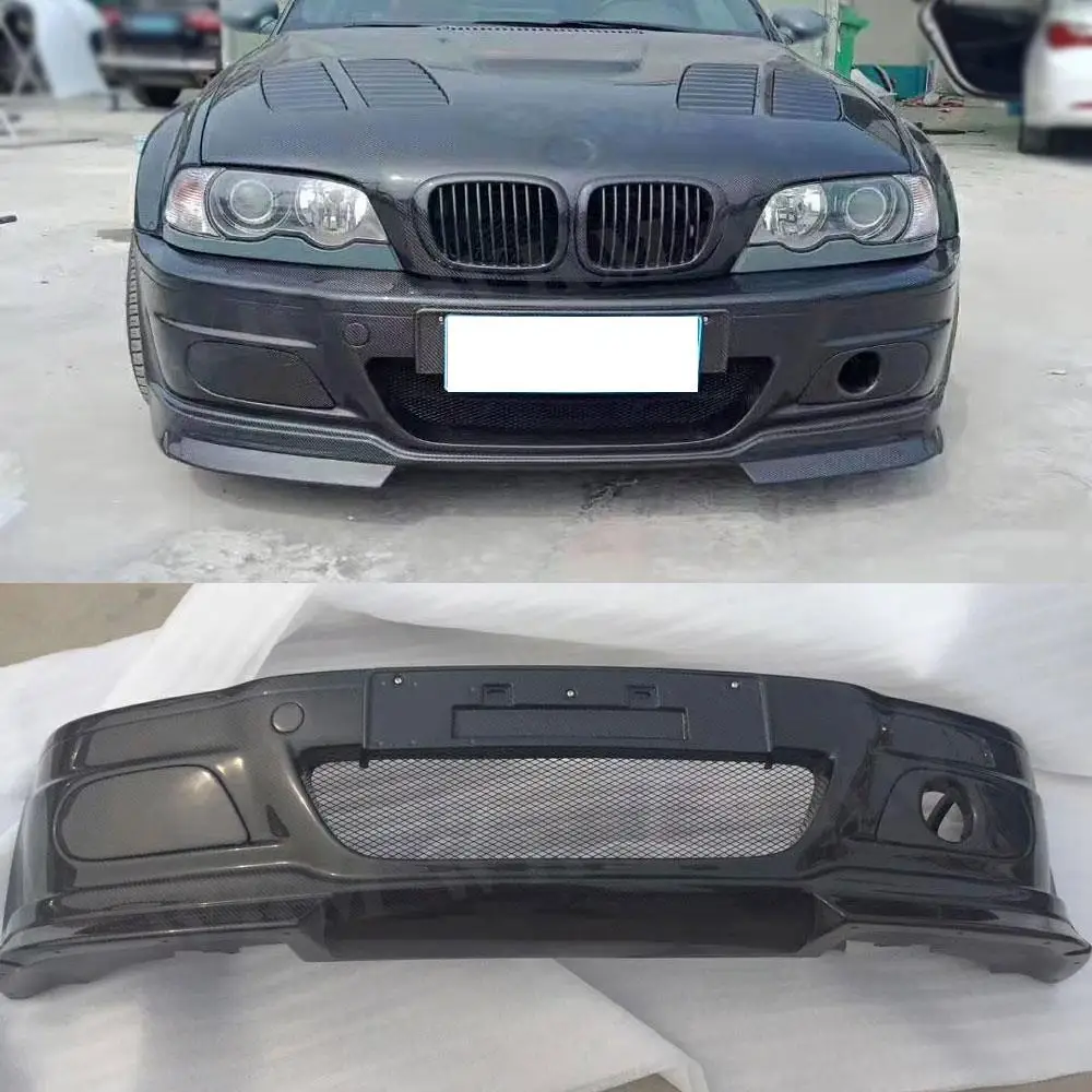 

Carbon Fiber Car Front Bumper Guard Spoiler For BMW 3 Series E46 M3 Head Wide Body Bumper Lip Chin Spoiler Car Decoration
