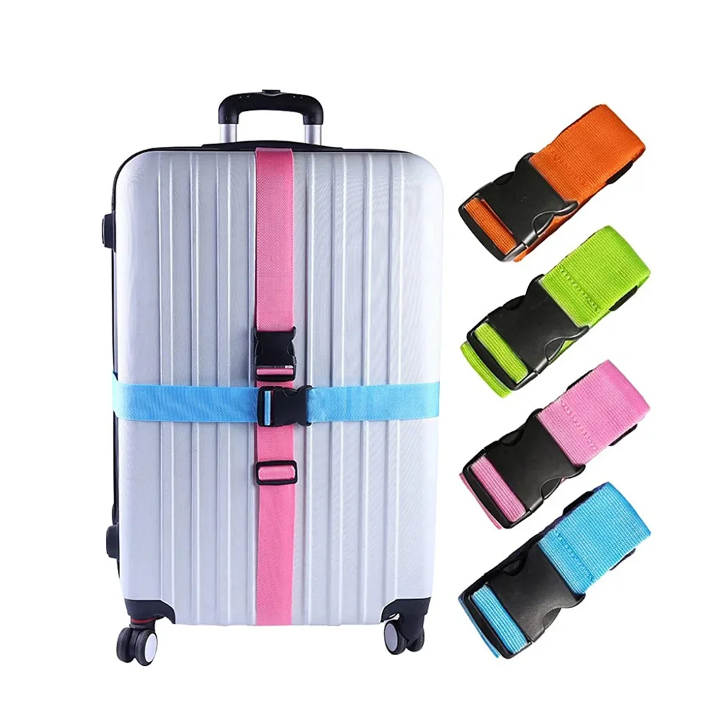 1PCS Adjustable Luggage Strap Cross Belt Packing Travel Suitcase Nylon Lock Buckle Strap Baggage Belts Camping Bag Accessories