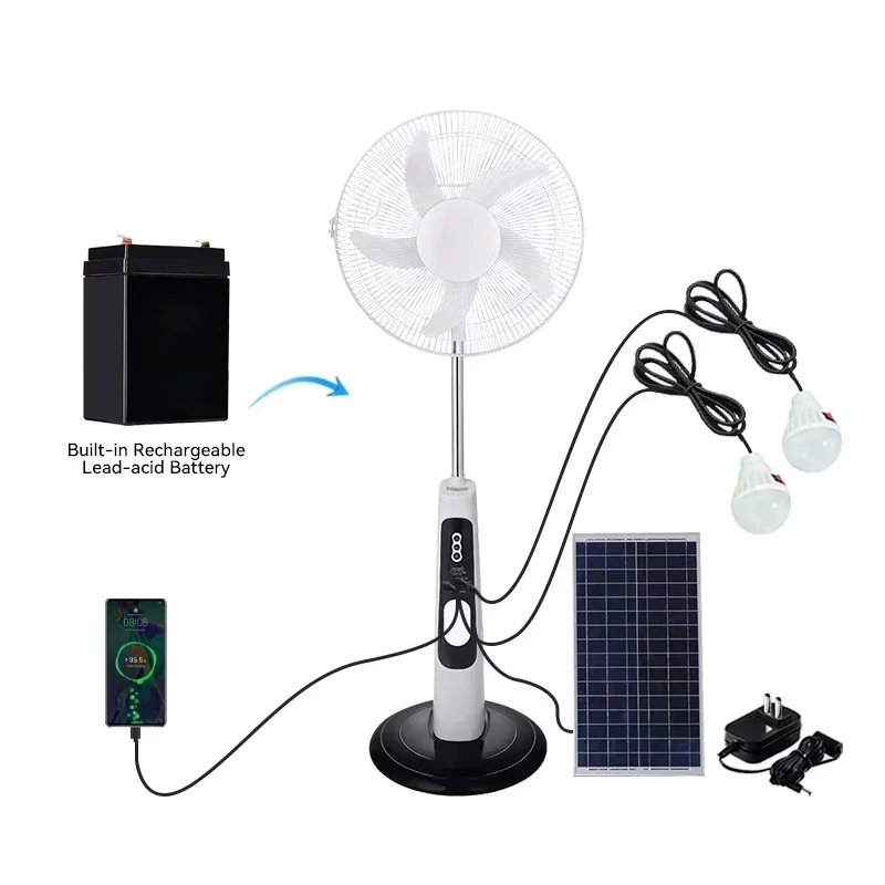 

Cheap Latest 18 Inch Portable Electric USB Rechargeable Chargeable Solar Powered Standing Fan with Light for the Home and House