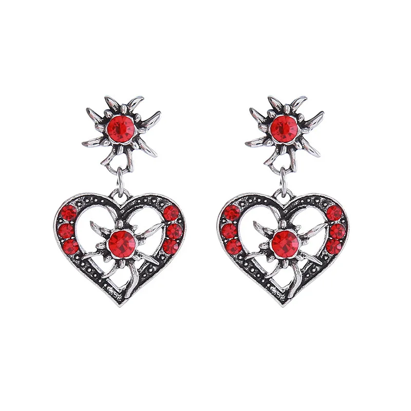 أقراط معدنية من زهرة ندفة الثلج ، ماس حب قديم ، مجوهرات شخصية فريدة من نوعها ، رياح باردة