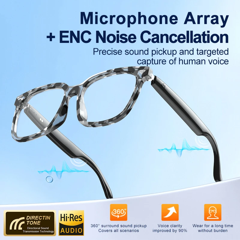 

AI Translate Smart Glasses Bone Conduction Voice Call Intelligent Noise Reduction Recording Listen to Music Meeting Minutes 2026