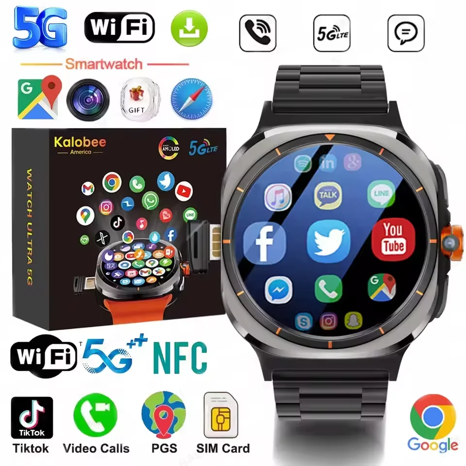 

U8 Ultra IOS Android 9.0 Smart Watch Men 4G 5G SIM Card WiFi NFC GPS Compass 32GB Smartwatch Rotating Camera Sport Watch 7 Ultra