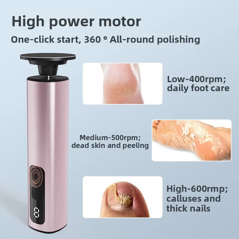 9 Speed Electric Foot File USB Rechargeable Dead Skin Remover Pedicure Tool with Screen