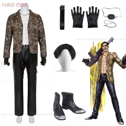 Goro Majima Goro Cosplay Costume wig Game Like a Dragon Yakuza Mens Halloween Party Roleplay Snakeskin Suit Coat Shoes Outfit