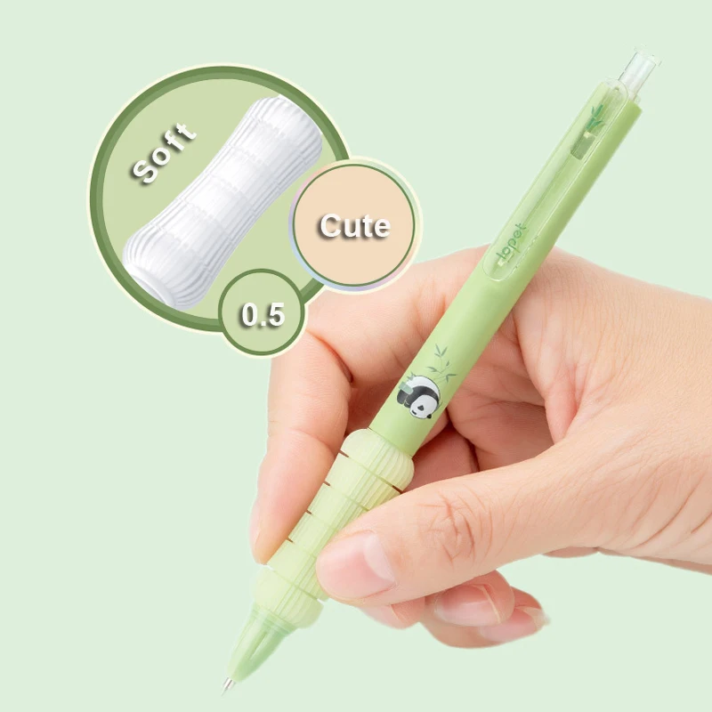 4PCS/Set Panda Automatic Pencil Cute 0.5MM Pencil For Students Soft Touch Writing Pencil School Office Stationery Supplies New