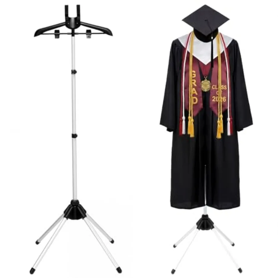

Graduation Gown Display Stand Adjustable Garment Hanger for T Shirt Portable Hanging Metal Clothes Stand for Cap Clothing Jacke