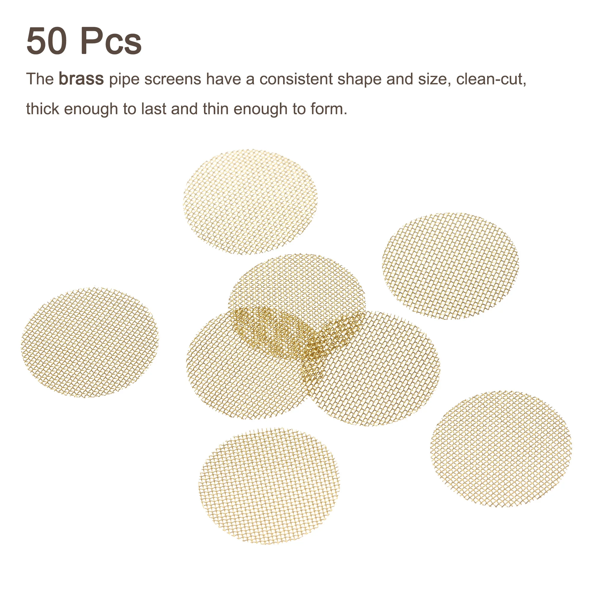 Uxcell Pipe Screen Brass Screens 15mm Diameter for Pipe Filter, Pack of 50