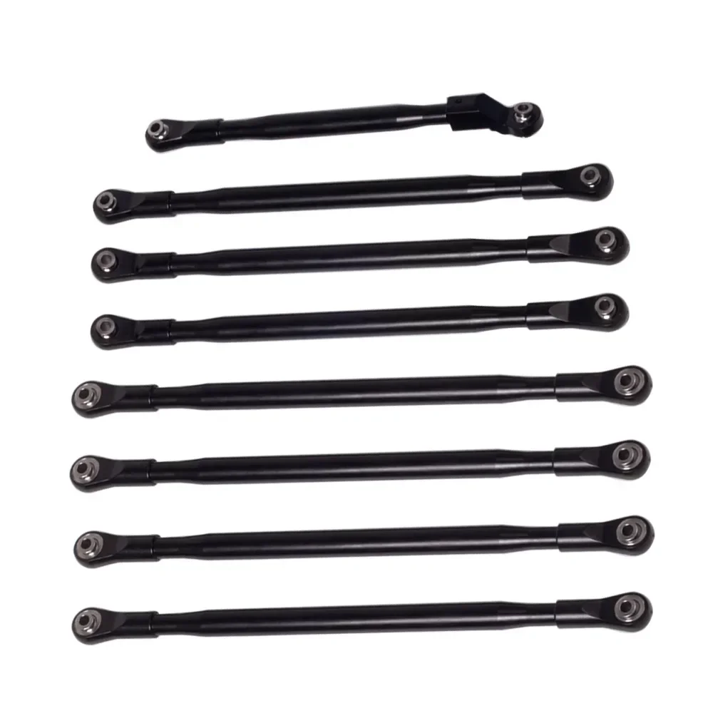 

8Pcs Aluminum Links Panhard Bar Suspension Linkage Set with Metal Rod End for 1/6 RC Crawler Car Axial SCX6 JLU Wrangler Upgrade