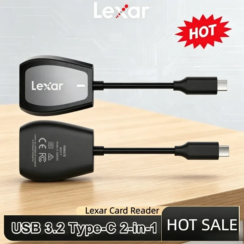 lexar-professional-デュアルスロットリーダーは、sdおよびmicrosd-uhs-iiカードをサポートします。usb-32-type-c接続で、ラップトップやデスクトップで最大312mb-秒の読み込み速度を実現します。