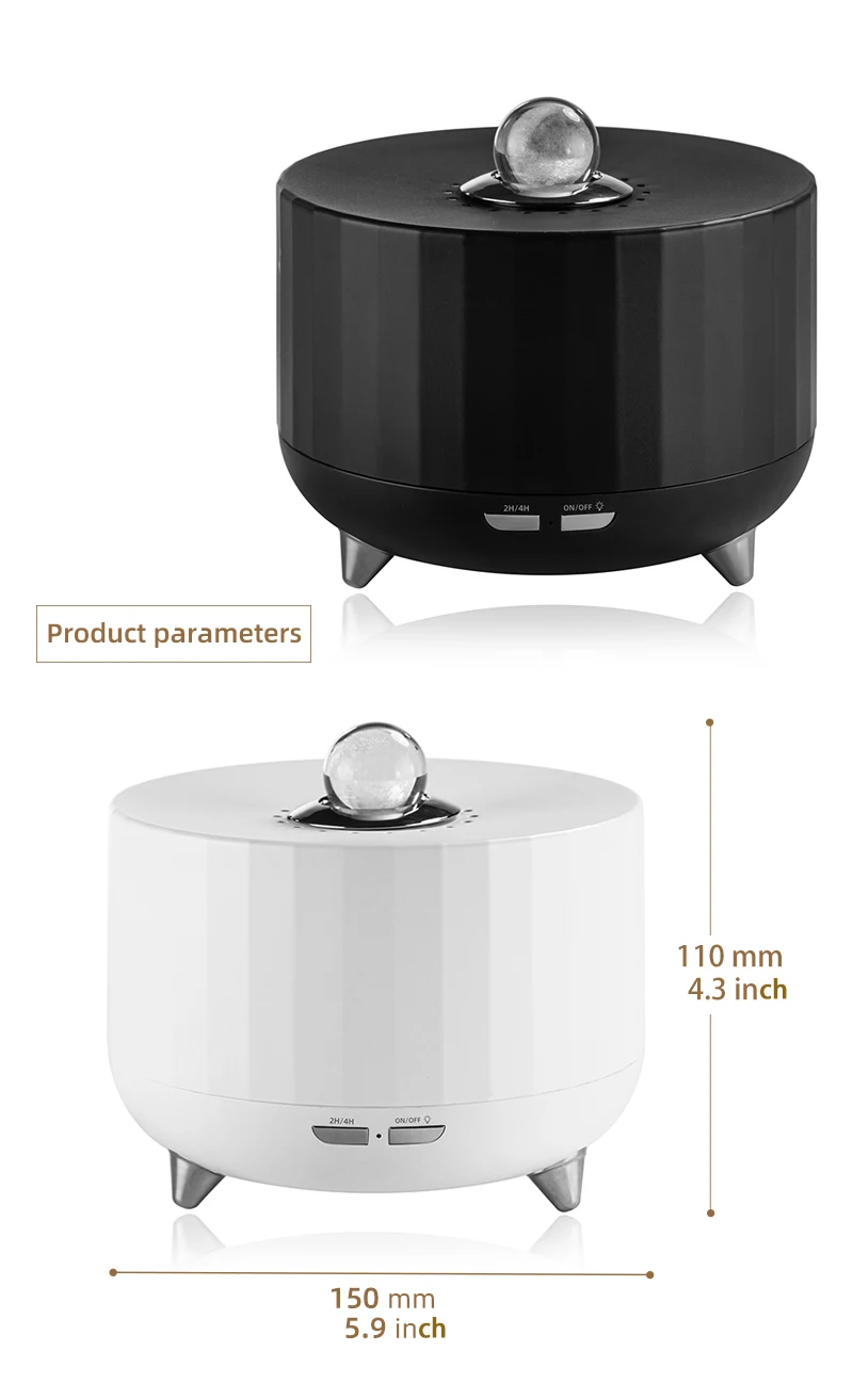 3D-Flammen-Aroma-Luftbefeuchter, 7-Farben-Licht, 2H/4H-Timer, 300ml, Diffusor für ätherische Öle, leiser Nebel, Tischdekoration für Zuhause und Büro – Detail 16