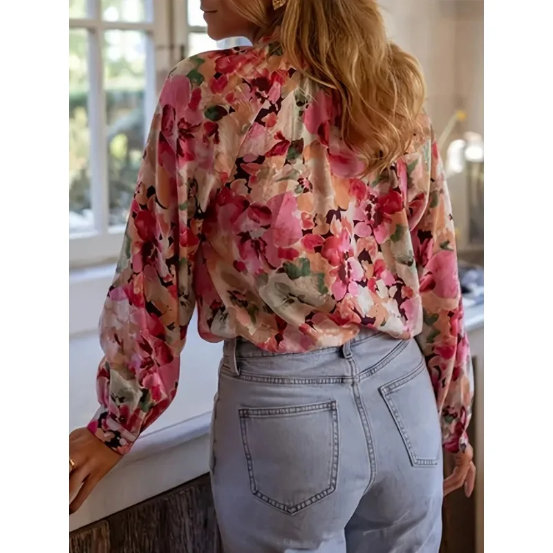 Mode Gedruckt Casual Dünne O Neck frauen Hemd Frühling und Herbst Koreanische Lose Einreiher Neue Street Style Damen hemd 12