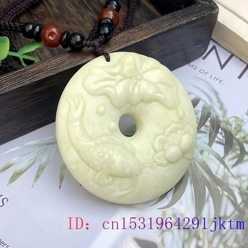 Natural Real Jade Lotus Pendant Necklace Accessories Vintage Carved Jewelry Gemstones Charm Gifts for Women Men Luxury Chinese