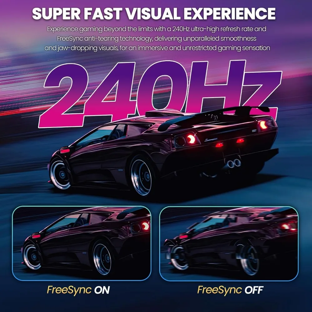 27 Inch Gaming Monitor,Full HD(1920x1080P) Panel 1800R 240Hz Refresh Rate Computer Monitor