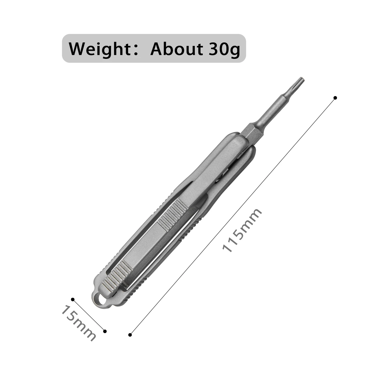 TGZUO Titanium Alloy Screwdriver Handle Removable Small EDC Multifunctional Tool Outdoor Portable Pocket Tool New Metal Gray