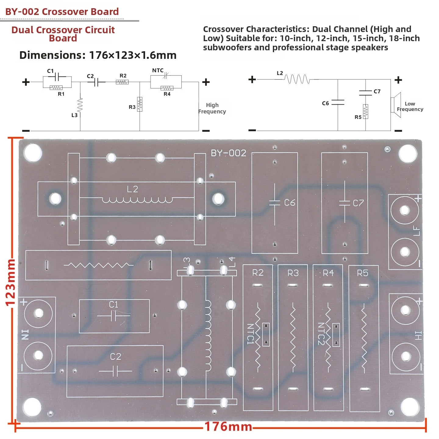 1pc 2 Way 3 Way Speaker For Frequency Divider Board PCB Board DIY Audio Splitter For Professional Stage Audio DIY