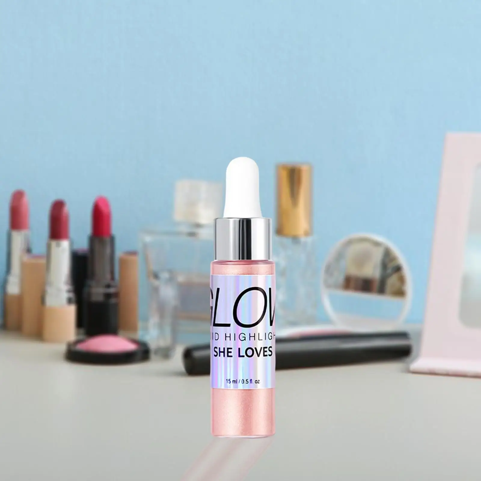 Surligneur liquide scintillant avec fond de teint, paillettes polyvalentes pour les contours du visage et du corps, facile à nettoyer