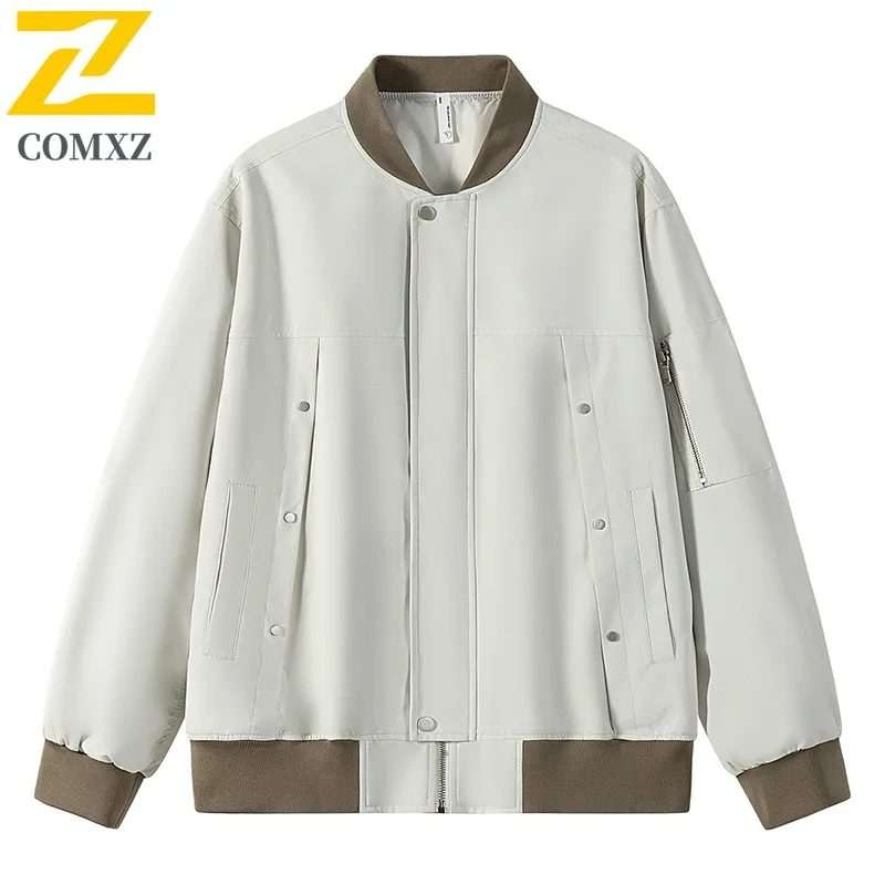 

COMXZ Men Coat 2025 High-Quality Fashionable Travel Hiking Loose Windbreaker Jacket Daily Walking Casual Outdoor Biker Jackets