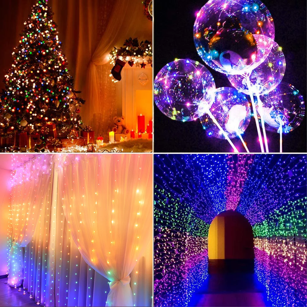 Rainbow Fairy Curtain Light with Remote Control Garland String for Christmas Ramadan Holiday Party Wedding New Year Decoration