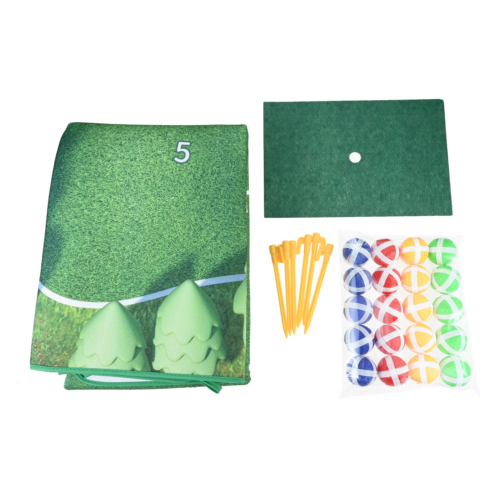20Pcs Golf Balls with Chipping mat Golf Game Mat Ground Stakes Storage Bag Suitable for Indoor Outdoor Activities Game room