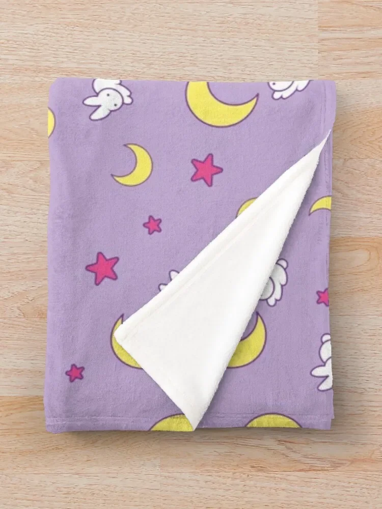 Coperta Usagi-Sailor Moon - Crescent Moon and Bunny Pattern coperta coperta estiva coperta Kawaii