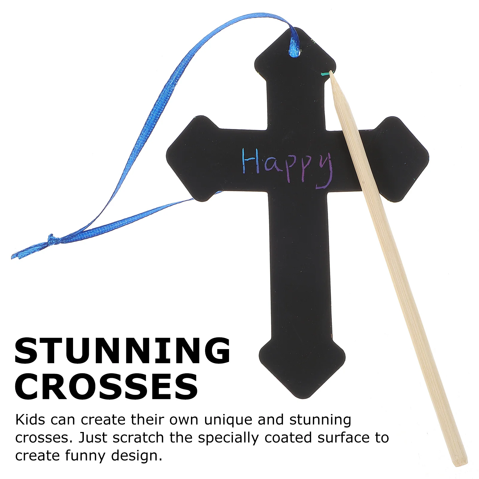 

1Set Creative Easter Scratch Painting Cross Design Art Craft for Kids DIY Home Decoration Party Favors Family Activity Set