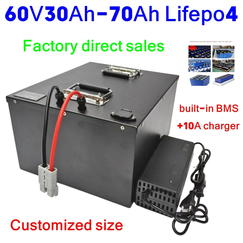 

Batterie au lithium pour vélo électrique, scooter électrique, moto, voiturette de golf, batteries lifepo4, veFepo4, 60V, 50Ah, 6