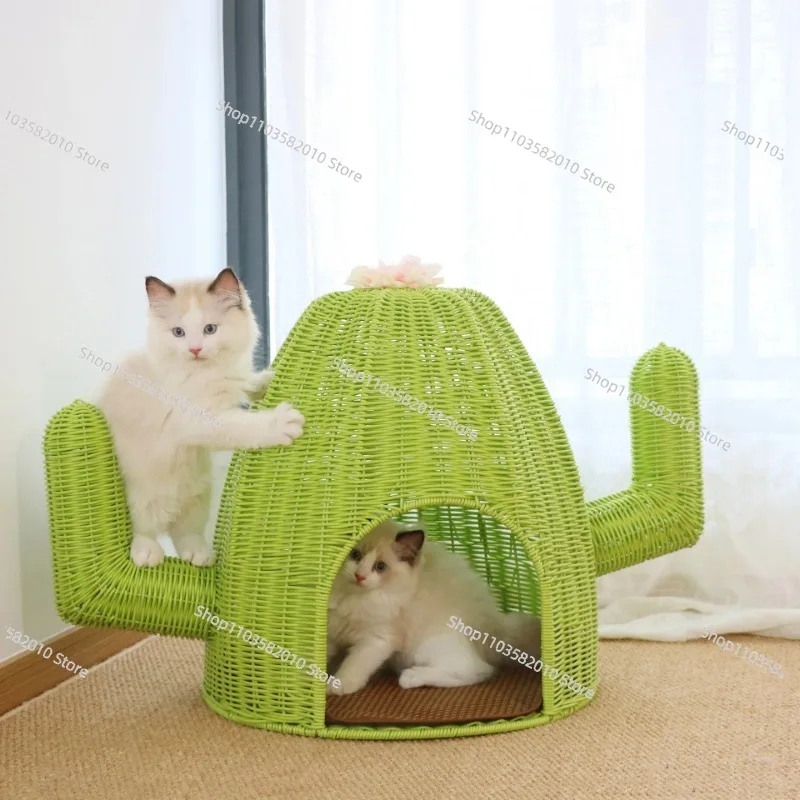 

Washable cat litter rattan cat litter pet supplies wholesale straw cat litter rattan semi-closed pet supplies
