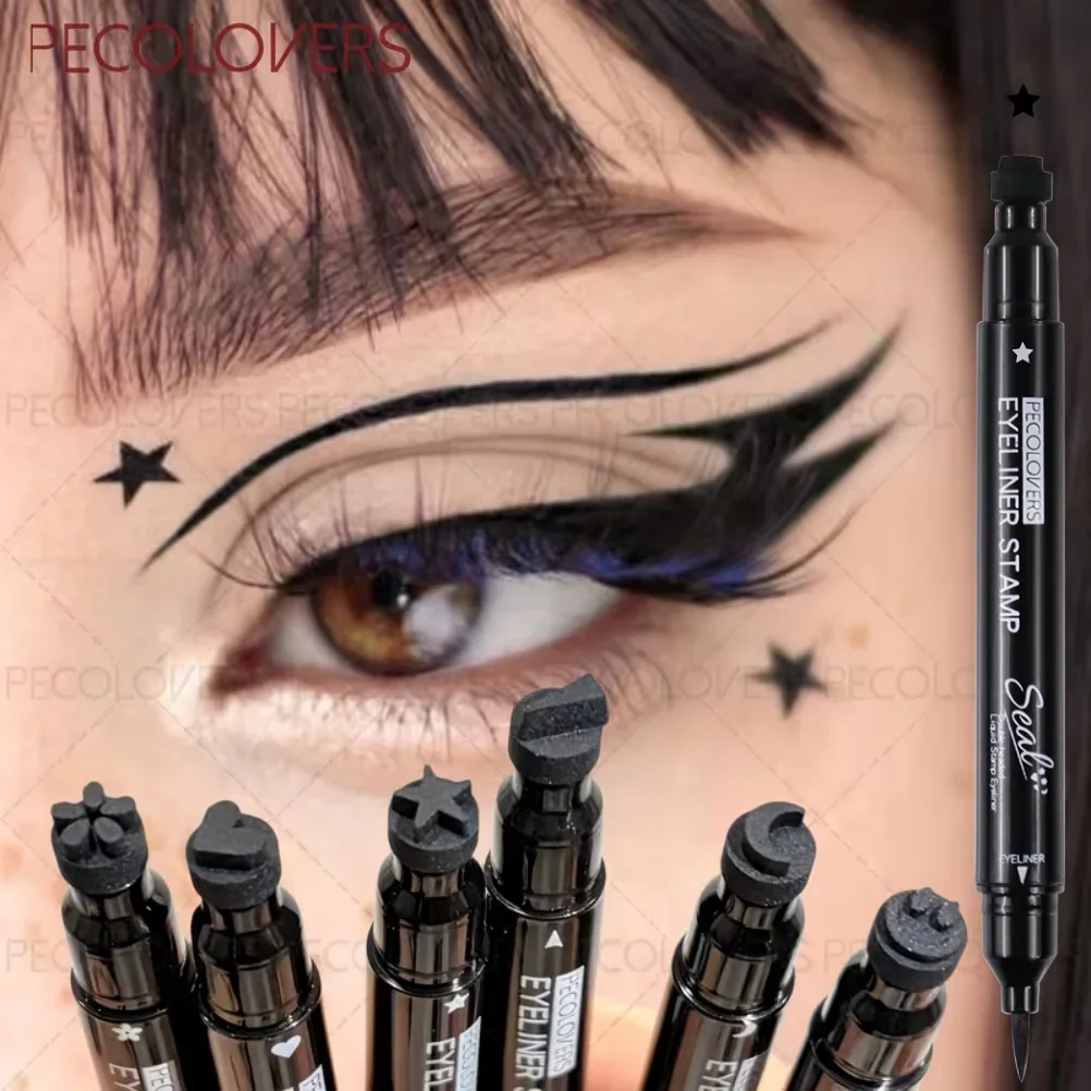 1PC Waterproof Liquid Eyeliner With Stamp - Smudge-proof, Quick-drying Formula, To Create A Unique Eye Shape, Makeup Essential